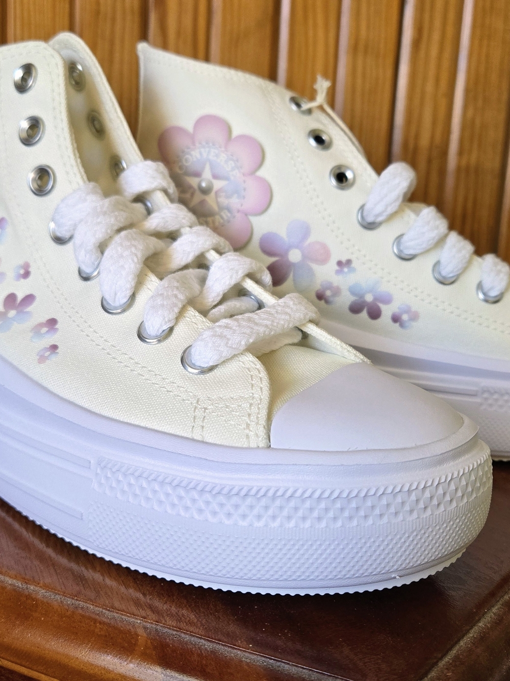 Converse Chuck Taylor All Star Move Platform Gradient Flowers Egret 8.5